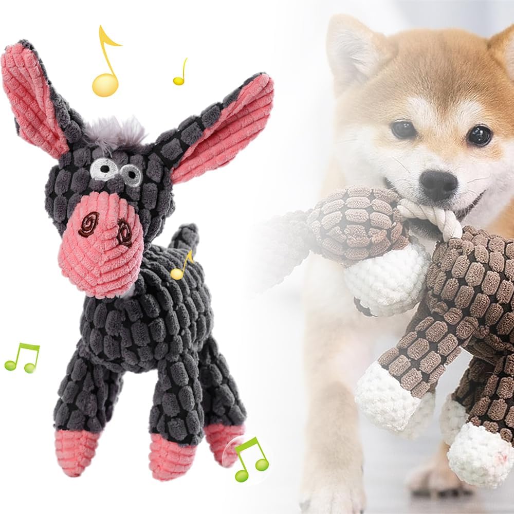 Upgrade Chew Toy for Dogs,  New  Dog Toy Indestructible Stuffed Animals for Dogs, Cute Soft Resistant Squeaky Dog Toys for Heavy Chewers