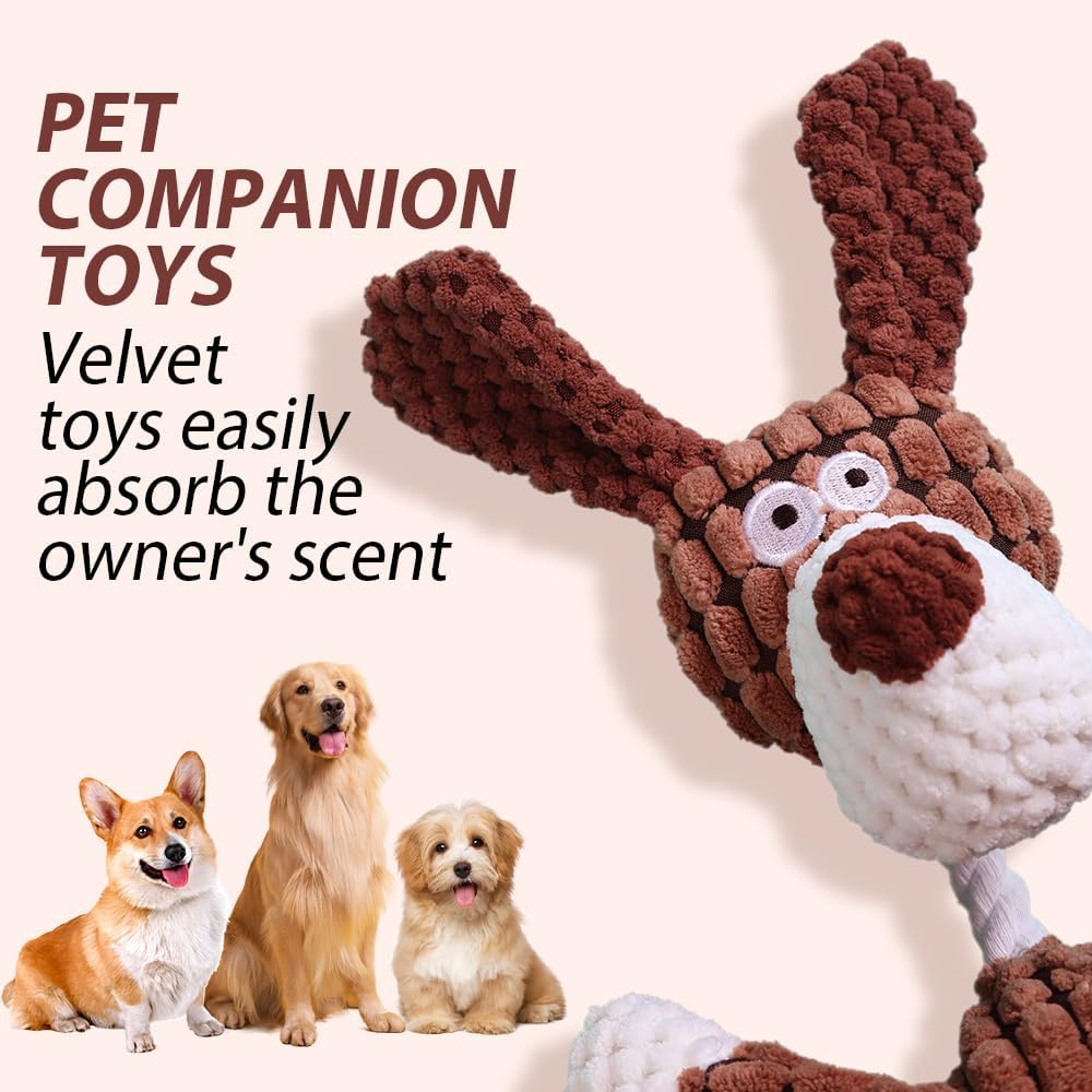 Upgrade Chew Toy for Dogs,  New  Dog Toy Indestructible Stuffed Animals for Dogs, Cute Soft Resistant Squeaky Dog Toys for Heavy Chewers