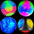 4 Pieces Light up Squeaky Dog Balls LED Flashing Light up Ball for Aggressive Chewers Glow in The Dark Flashing Ball Pet Squeaky Toy Bounce Activated Toy for Medium Small Dogs